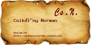 Csikány Norman névjegykártya